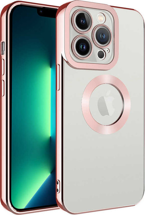 iPhone 11 Pro Max Uyumlu Kamera Korumalı Logo Gösteren MKST Omega Kılıf-Rose Gold