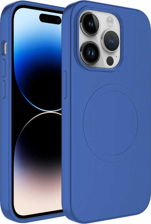 iPhone 14 Pro Max Uyumlu Magsafe Wireless Şarj Özellikli Pastel Renk Silikon MKST Plas Kılıf-M