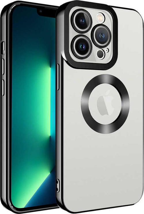 iPhone 11 Pro Uyumlu Kamera Korumalı Logo Gösteren MKST Omega Kılıf-Siyah