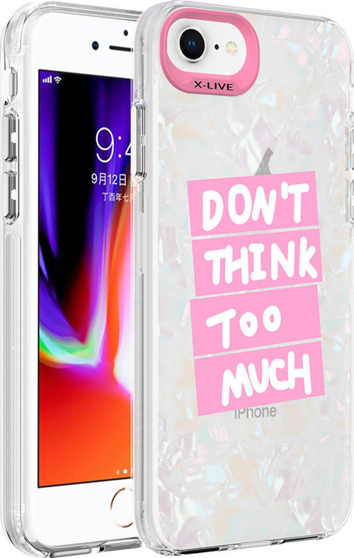 iPhone SE 2022 Uyumlu Mermer Desenli MKST Marbello Kılıf-Pembe