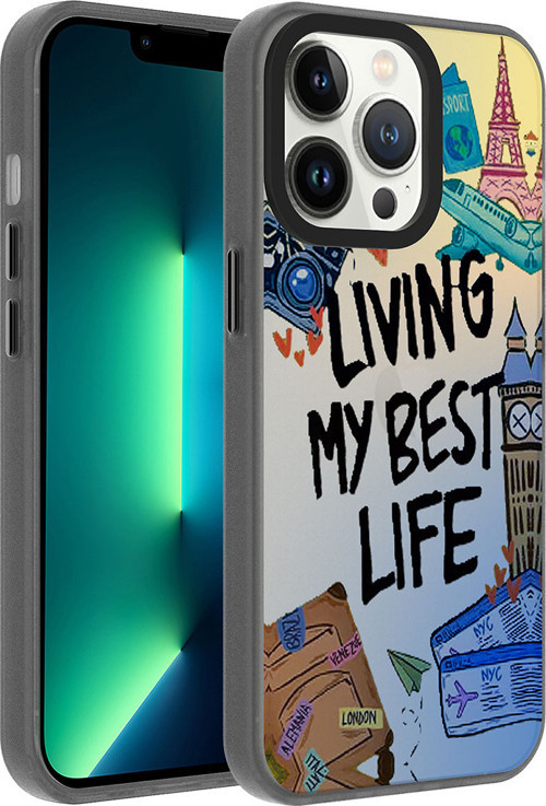 iPhone 13 Pro Max Uyumlu Desenli MKST Dragon Sert Kılıf-Seyahat