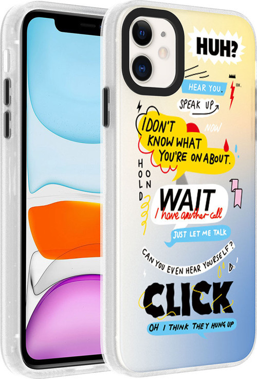 iPhone 11 Uyumlu Desenli MKST Dragon Sert Kılıf-Kelimeler