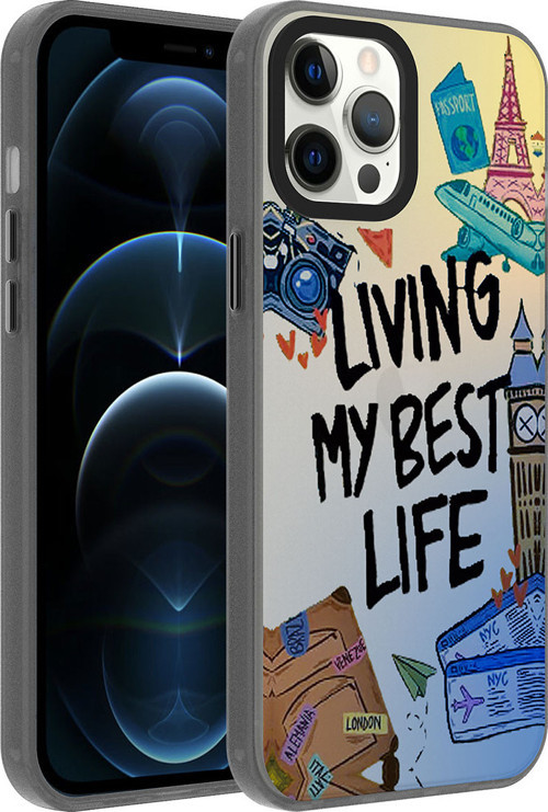 iPhone 12 Pro Max Uyumlu Desenli MKST Dragon Sert Kılıf-Seyahat