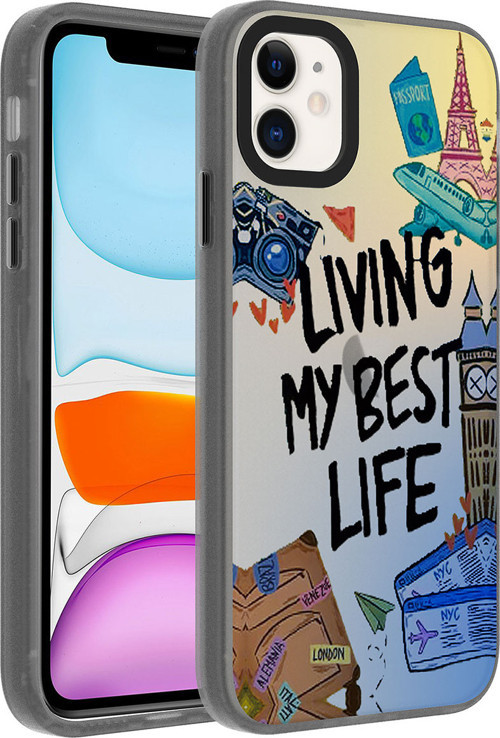 iPhone 11 Uyumlu Desenli MKST Dragon Sert Kılıf-Seyahat