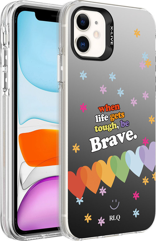 iPhone 11 Uyumlu Desenli MKST Silver Sert Kılıf-Kalp