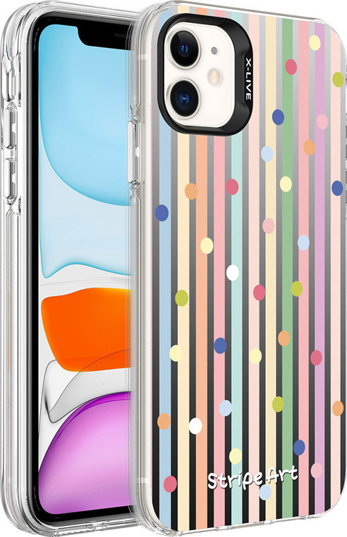 iPhone 11 Uyumlu Desenli MKST Silver Sert Kılıf-Noktalar
