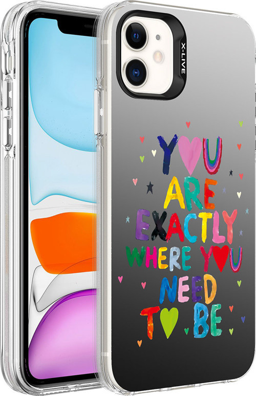iPhone 11 Uyumlu Desenli MKST Silver Sert Kılıf-You