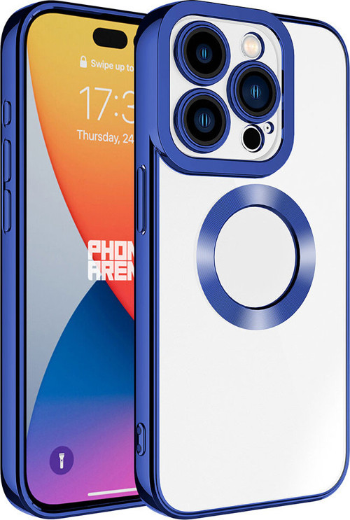 iPhone 15 Pro Max Uyumlu Kamera Korumalı Logo Gösteren MKST Omega Kılıf-Midnight