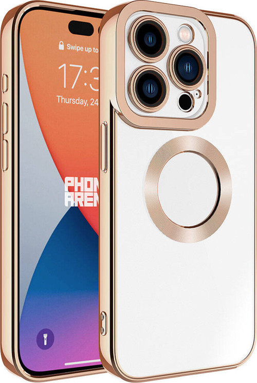 iPhone 15 Pro Max Uyumlu Kamera Korumalı Logo Gösteren MKST Omega Kılıf-Rose Gold