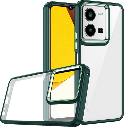 Vivo Y35 Kılıf MKST Flora Kapak - Yeşil