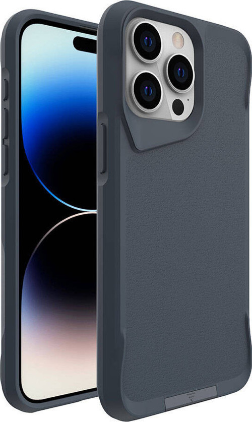 iPhone 15 Pro Uyumlu MKST AiHTTg Kenarlı T-Max Mat Standlı Kılıf-Gri
