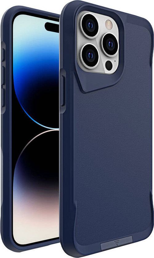 iPhone 15 Pro Uyumlu MKST AiHTTg Kenarlı T-Max Mat Standlı Kılıf-Lacivert