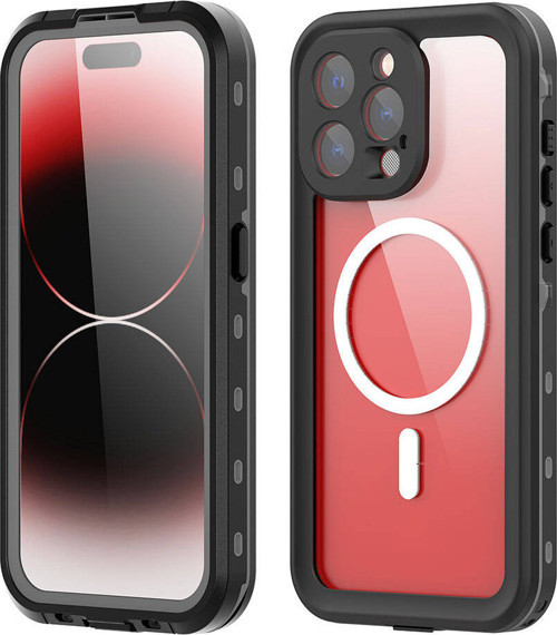 iPhone 15 Pro Uyumlu MKST 1-1 Su Geçirmez Kılıf-Siyah