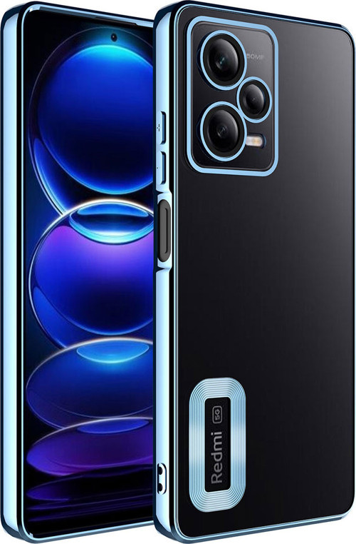 Redmi Note 12 Pro 5G Kılıf Kamera Korumalı Logo Gösteren MKST Omega Kapak - Sierra Mavi