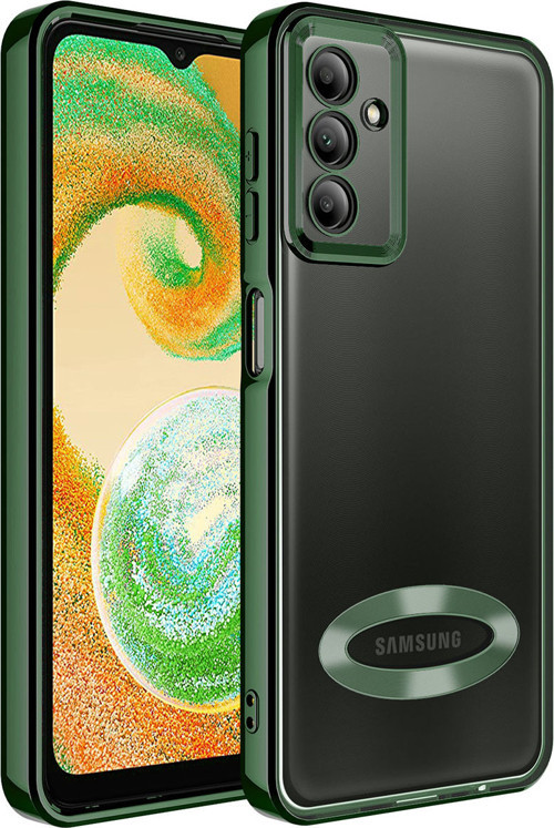 Galaxy A54 Kılıf Kamera Korumalı Logo Gösteren MKST Omega Kapak - Koyu Yeşil