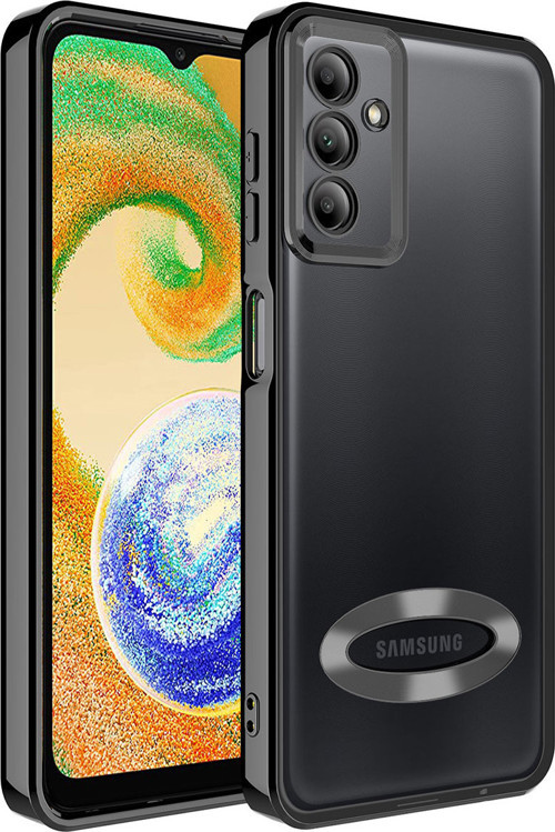 Galaxy A34 Kılıf Kamera Korumalı Logo Gösteren MKST Omega Kapak - Siyah