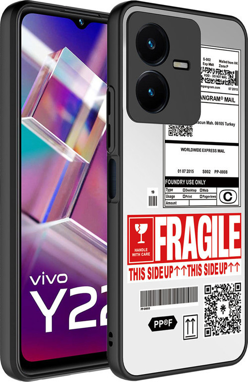 Vivo Y35 Kılıf Aynalı Desenli Kamera Korumalı Parlak MKST Mirror Kapak - Fragile