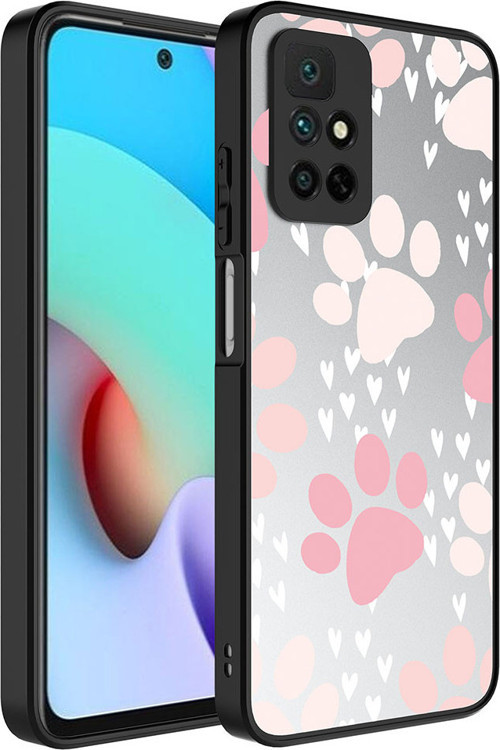 Redmi 10 Kılıf Aynalı Desenli Kamera Korumalı Parlak MKST Mirror Kapak - Pati