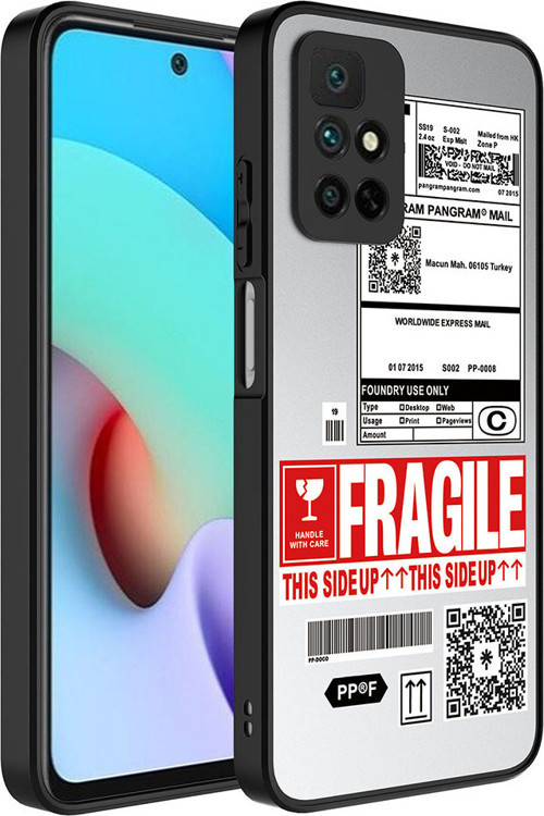 Redmi 10 Kılıf Aynalı Desenli Kamera Korumalı Parlak MKST Mirror Kapak - Fragile