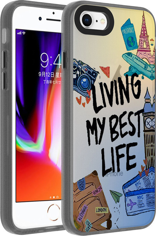 iPhone 8 Kılıf Desenli MKST Dragon Sert Kapak - Seyahat