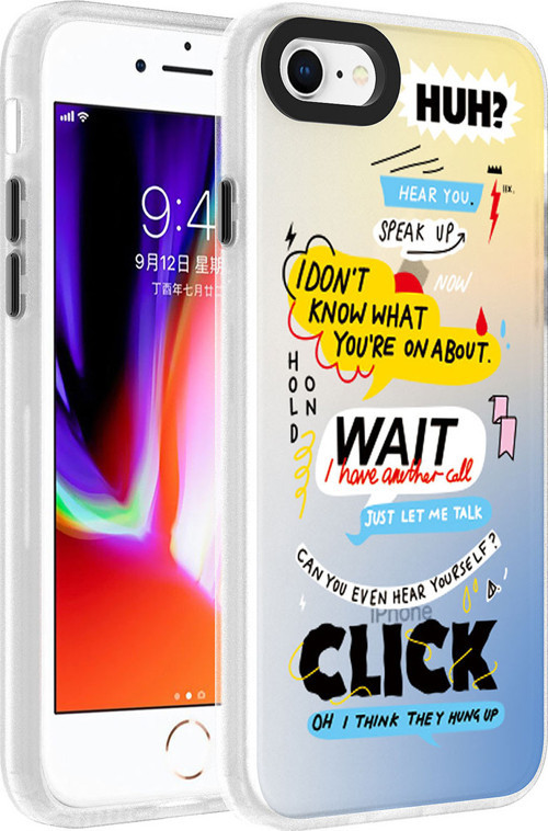 iPhone 8 Kılıf Desenli MKST Dragon Sert Kapak - Kelimeler