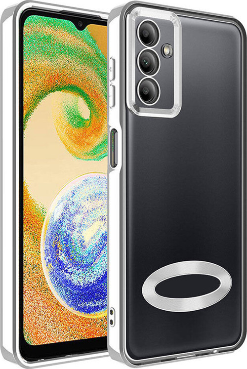 Galaxy A05S Kılıf Kamera Korumalı Logo Gösteren MKST Omega Kapak - Gümüş
