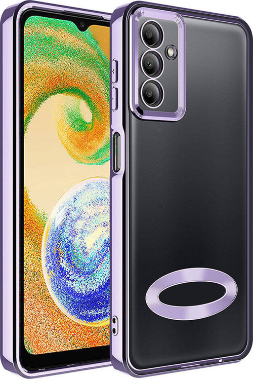 Galaxy A05S Kılıf Kamera Korumalı Logo Gösteren MKST Omega Kapak - Lila