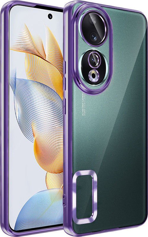 Honor 90 Kılıf Kamera Korumalı Logo Gösteren MKST Omega Kapak - Derin Mor