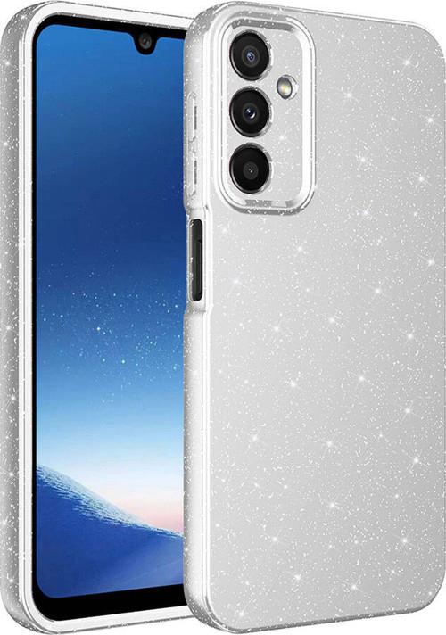 Galaxy A25 Kılıf Kamera Korumalı Simli Lüks MKST Koton Kapak - Gümüş