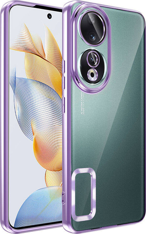 Honor 90 Kılıf Kamera Korumalı Logo Gösteren MKST Omega Kapak - Lila