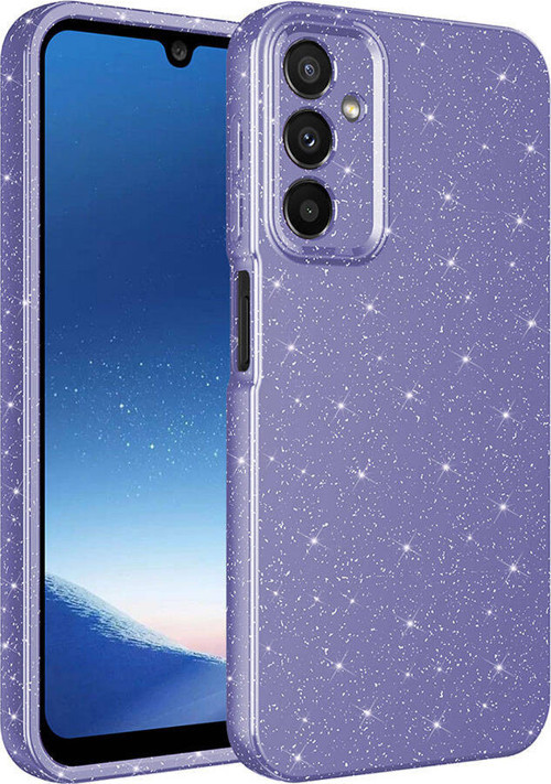 Galaxy A25 Kılıf Kamera Korumalı Simli Lüks MKST Koton Kapak - Mor
