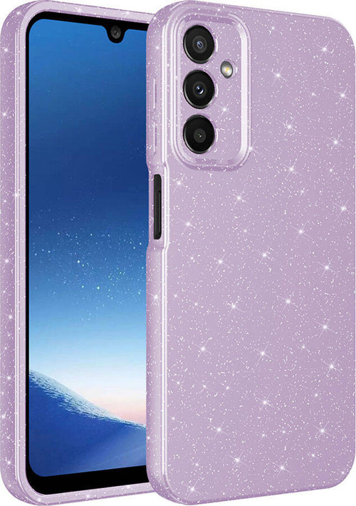Galaxy A25 Kılıf Kamera Korumalı Simli Lüks MKST Koton Kapak - Lila
