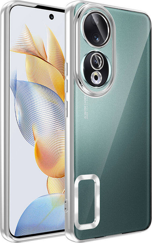 Honor 90 Kılıf Kamera Korumalı Logo Gösteren MKST Omega Kapak - Siyah