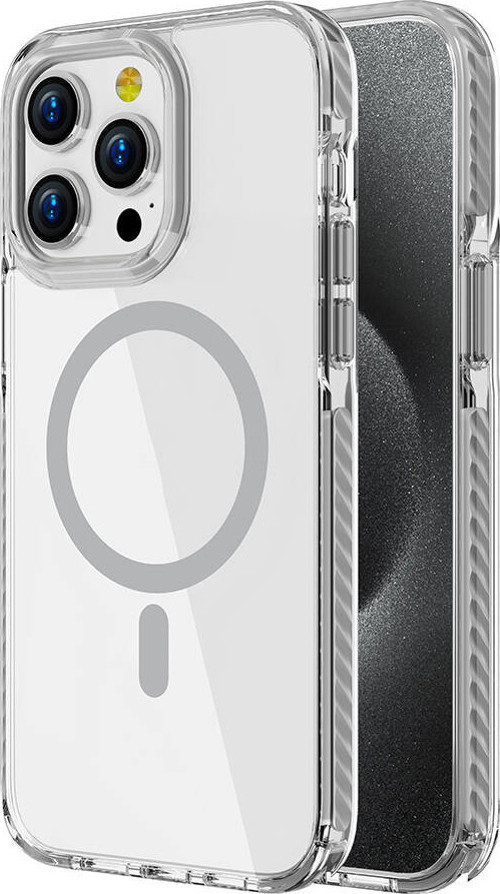 iPhone 14 Pro Kılıf Magsafe Şarj Özellikli Airbagli Takılabilir Askı Aparatlı MKST Nana Kapak - Gri