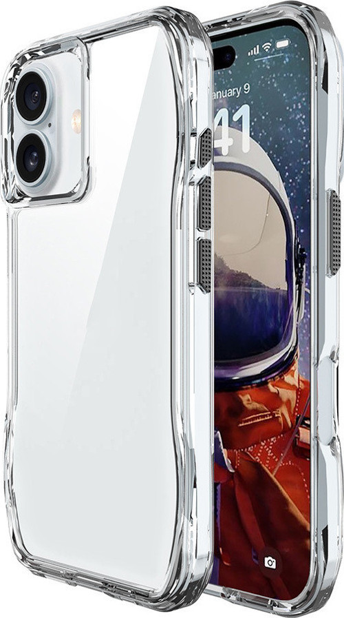 iPhone 16 Plus Kılıf Airbagli Şeffaf MKST İncek Kapak - Şeffaf