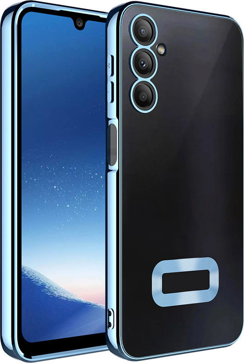 Galaxy A16 Kılıf Kamera Korumalı Logo Gösteren MKST Omega Kapak - Sierra Mavi