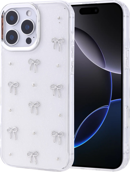 iPhone 16 Pro Max Kılıf Airbag Tasarımlı Simli Şeffaf MKST Kutup Kapak - NO1