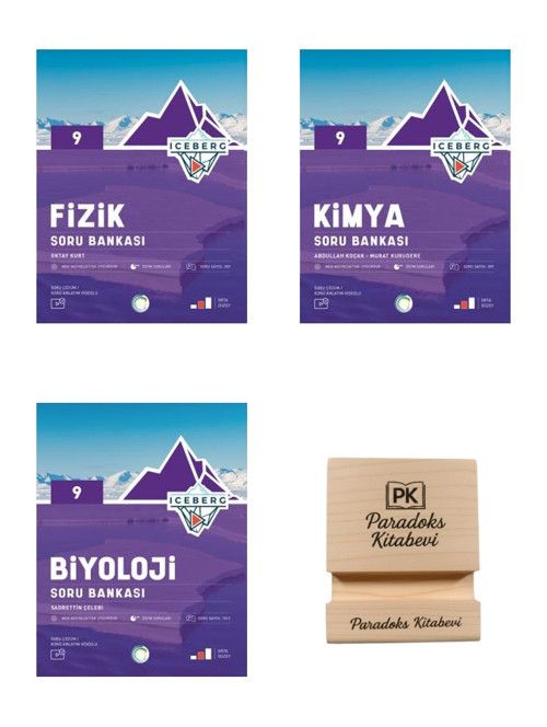 Okyanus 9. Sınıf Iceberg Fizik Kimya ve Biyoloji Soru Bankası 3lü Set + Telefon Standı