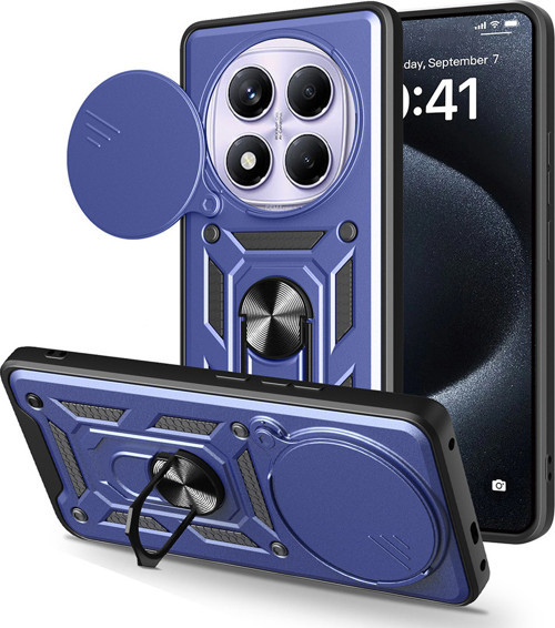 Redmi Note 14 Pro 4G Kılıf Magnetik Standlı Kamera Korumalı Sürgülü Vega Kapak