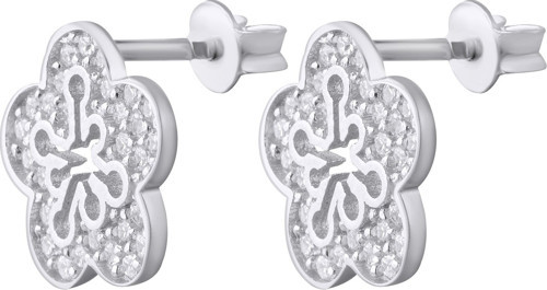 Bloomy Shine Çiçek Çivi | Rodyum Kaplama (925 Ayar Gümüş Üzerine), Zirconium