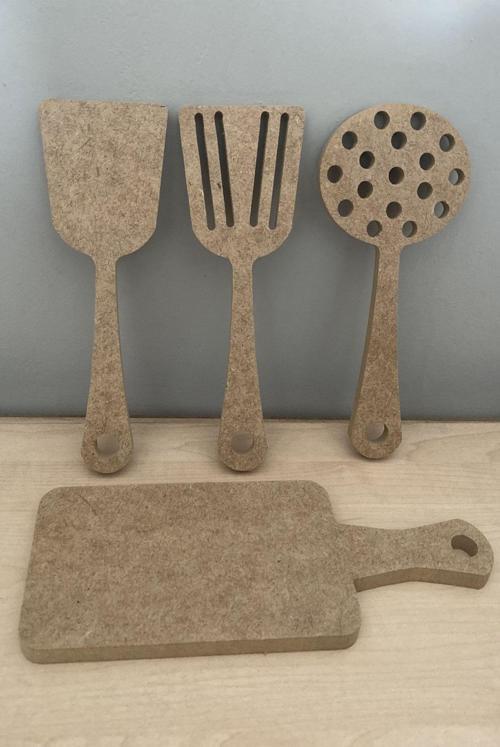 Ahşap Oyuncak Spatula 4'lü Set