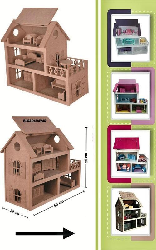Barbie Bebek Evi Oyuncak 15 Adet Mobilyalı