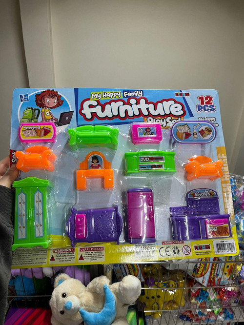Oyuncak Ev Eşyası 12 Parça Ev Seti Oturma Odası Eşya