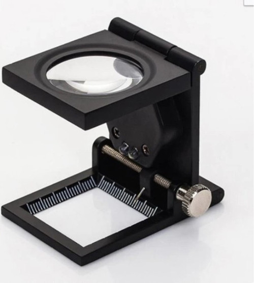 Büro Ev Ofis Hediyesi için 2LED Işıklı 28x28 Mm Katlanır Sayaçlı Metal Lüp Büyüteç