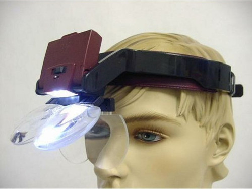 Büro Ev Ofis Hediyesi için 4LENS Led Lambalı Şapka Tip Büyüteç