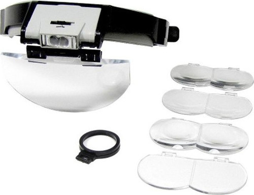 Büro Ev Ofis Hediyesi için Led Işıklı 5LENS Takmalı Şapka Tip Büyüteç