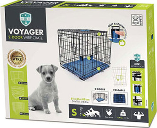 Voyager 2 Kapılı Köpek Kafesi Small Mavi 61x46x48 Cm