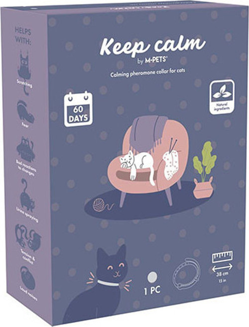 Keep Calm Calming Sakinleştici Kedi Tasması Gri
