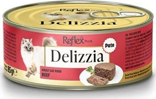 Plus Delizzia / Kıyılmış Dana Etli Yetişkin Kedi Maması 85g x 24 Adet