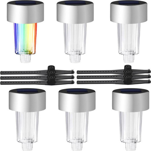 PM-26962 Metal Gövdeli Dc 5V RGB Solar Güneş Enerjili Balkon Havuz Bahçe Lambası 6'Lı Paket